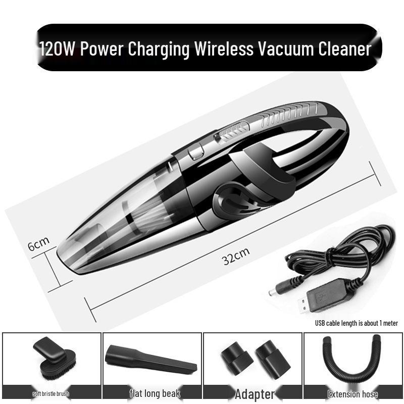 Portable Wireless Vacuum Cleaner for Car & Home - Powerful Suction, Handheld & Rechargeable