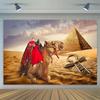 Egypt Pyramid Desert Camel Backdrop Ancient Ruins Travel Portrait Photography Background Birthday Party Decoration Banner Poster