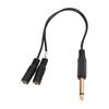 Dual 1/8 Inch Female To 1/4 Inch Male Y Splitter Cable 6.35mm Mono Male To Dual 3.5mm Female TRRS Sound Cable 9.8in
