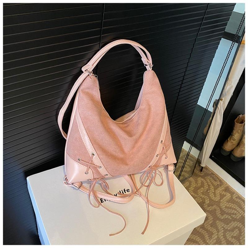

Повседневная ретро сумка большой вместимости новая женская сумка осенне-зимняя матовая сумка через плечо рюкзак розовый