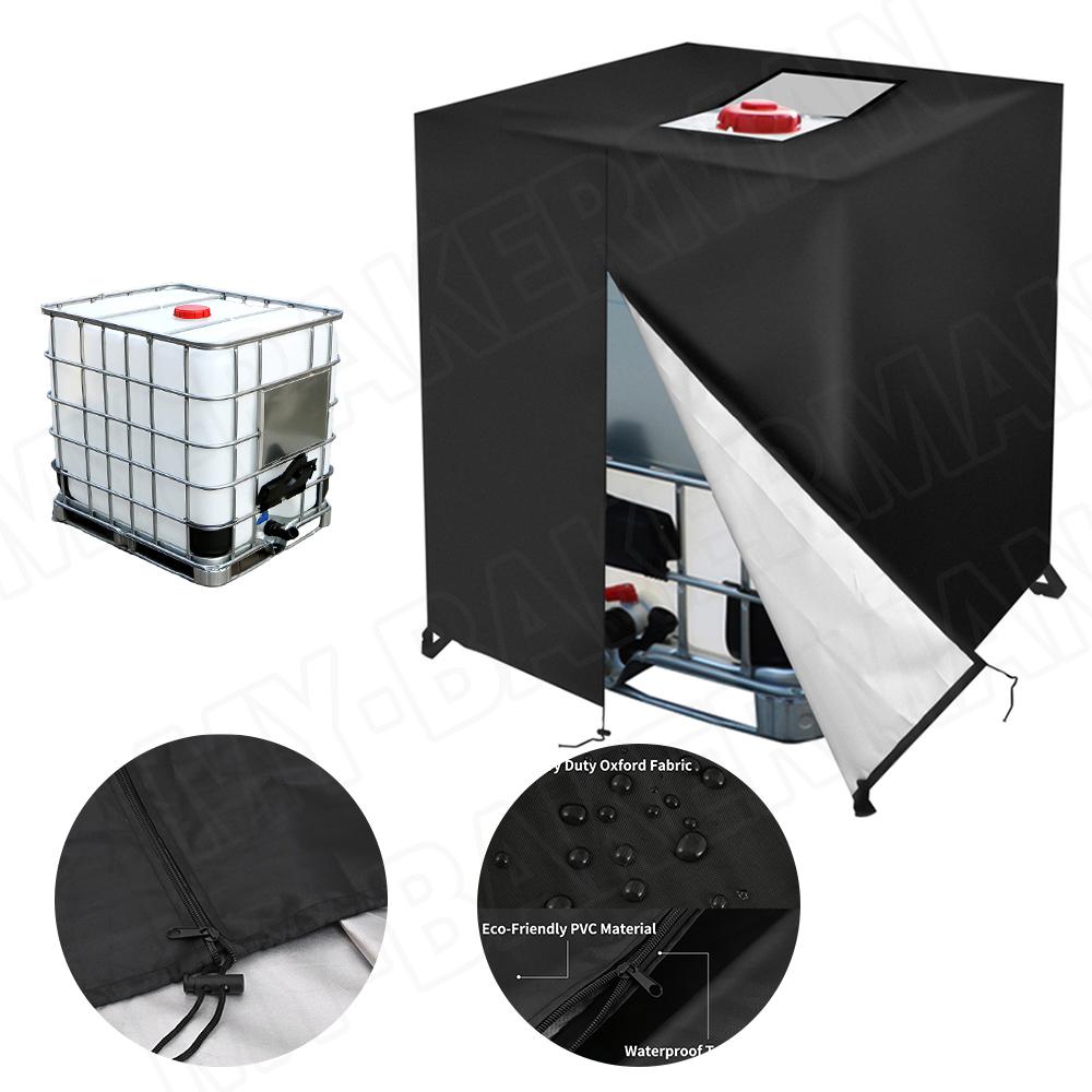 New 1000L IBC Tank Cover Container Aluminum Waterproof and Dustproof Cover Rainwater Tank Oxford Cloth UV Protection Cover
