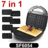 7 In 1 Electric Waffle Maker Grill Sandwich Cake Donut Walnut Panini Plate Cooking Kitchen Appliances Toaster Breakfast Machine