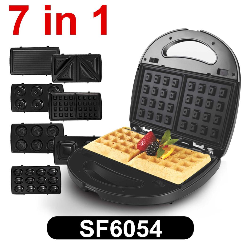 7 In 1 Electric Waffle Maker Grill Sandwich Cake Donut Walnut Panini Plate Cooking Kitchen Appliances Toaster Breakfast Machine