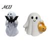 Decorative Ghost for Home Halloween Figurine, Cute Resin Statue, Creative Holding Spooky Desktop Ornaments Bat/Drink Tabletop Ornament Party, Trick or