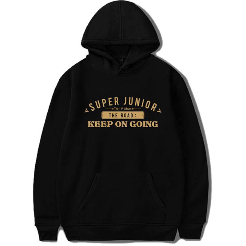 Korean Kpop K-pop SUPER JUNIOR Hoodie The Road Keep On Going Same Paragraph Hoodie Sweatshirts Pullovers Streetwear Hoody Tops