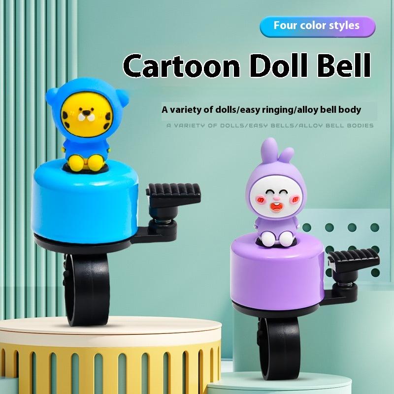 Bike Bell for Kids Cartoon Animal Bikes Ring Scooter Bell Super Loud Horn Bicycle Accessories Waterproof Doll Bell