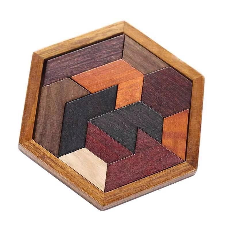 Classic Wooden Logic Puzzle Brain Teasers IQ Challenge Problem Solving Intellectual Toys for Kids Boys Girls Educational Gifts