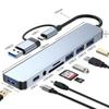 8 In 2  Type C Docking Station USB Splitter Adaptor USB C Hub 5Gbps High Speed Transmission USB 3.0 2.0 3.5 Audio Jack SD/TF Card Reader OTG Adapter