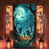 Spooky Banner Outdoor Scene Gothic Banner Graveyard Banner Full Moon Party Decor For Halloween Party Event Decoration Spooky