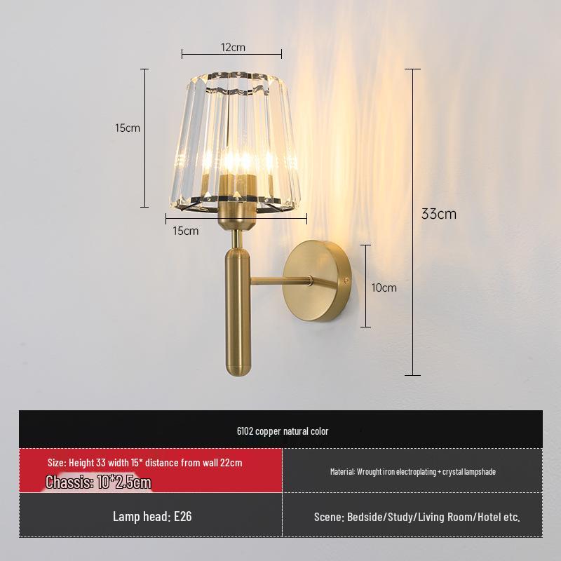2025 Luxury Crystal Glass Wall Lamp for Bedroom, Villa, Corridor, or Entrance