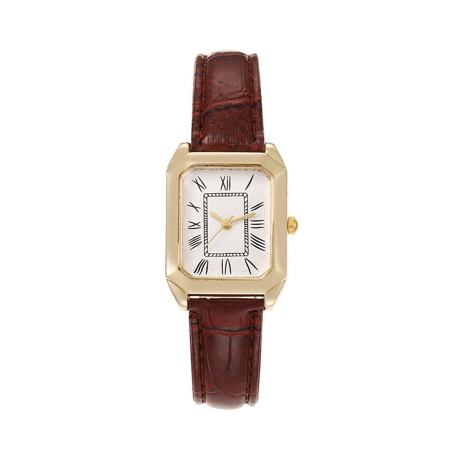 Ladies Watch Elegant Fashion College Roman Scale Dial Rectangle Niche Steel Belt Quartz Watch