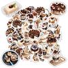 35pcs Cute Chocolate Stickers Realistic Dessert Coffee Stickers Teacher Reward Stickers For Laptop Luggage Scrapbook Diary