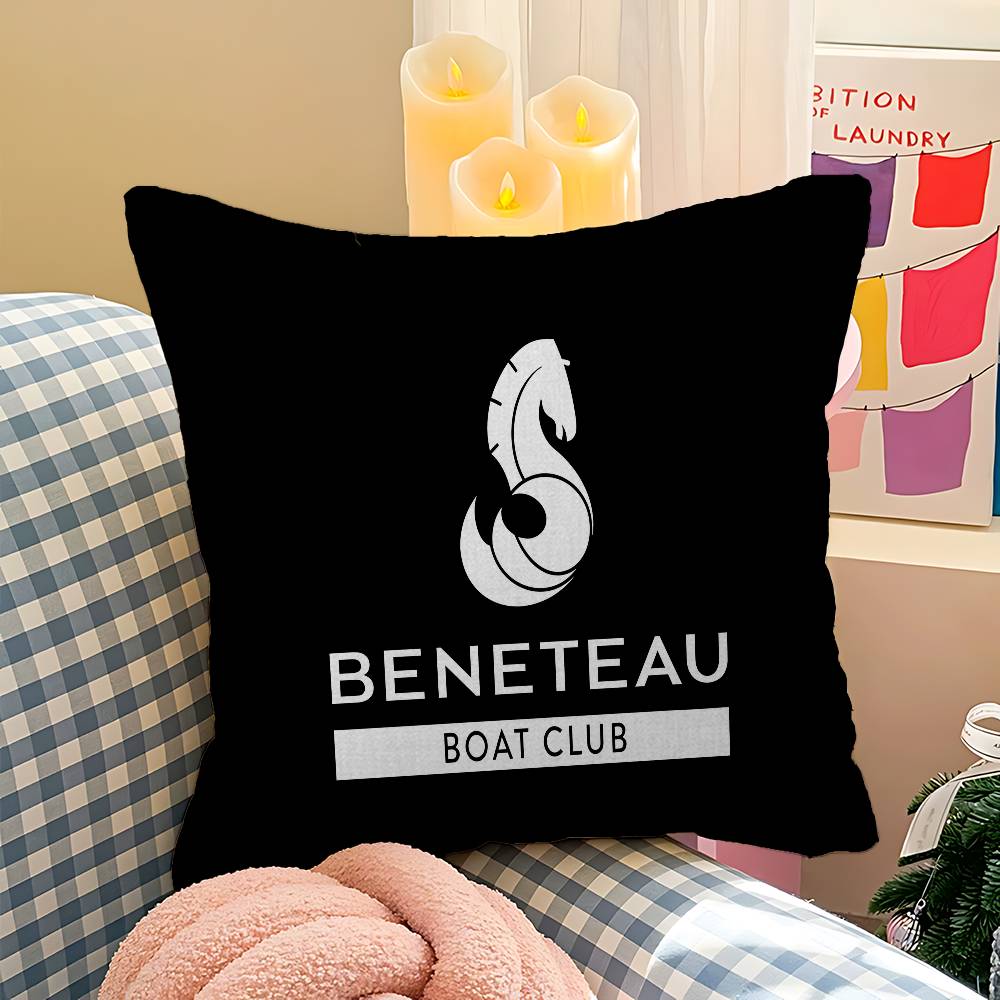 BBENETEAU Logo Cushion Cover Inches Farmhouse Decor Home Throw Pillow Covers for Couch Decorations