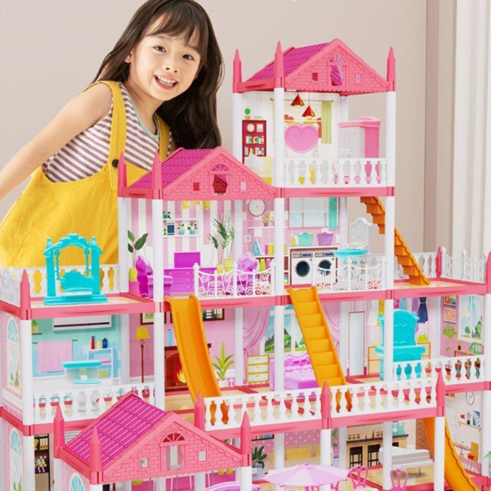 Building Big Villas Villa Princess Castle with LED Light Castle Princess Toys New House DIY Kit