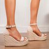 Women's Fashion Wedge Sandals - Woven Hemp Rope Ankle Strap, Thick Sole Straw Platform Shoes