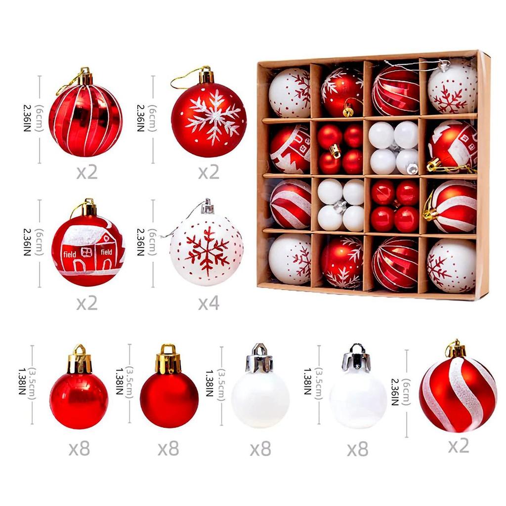 Christmas Tree Ornaments: Painted Irregular Paper Box Set of Colored Balls