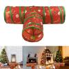 Festival Reindeer Cats Tunnel Indoor Foldable Playtube Small Pet Tunnel Hideaways Interaction Tunnel with Teaser for Cats