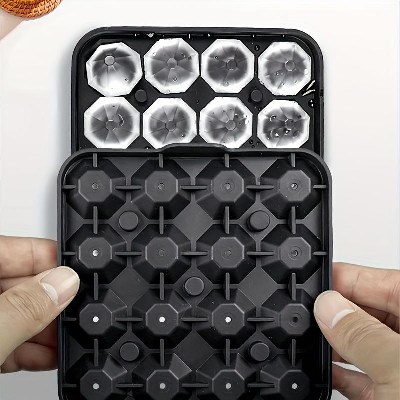 16 Cavity Mini Diamond Ice Cube Tray Silicone Mold With Lid Stackable Easy Release Small Ice Maker Home Bar And Cocktail Drinks