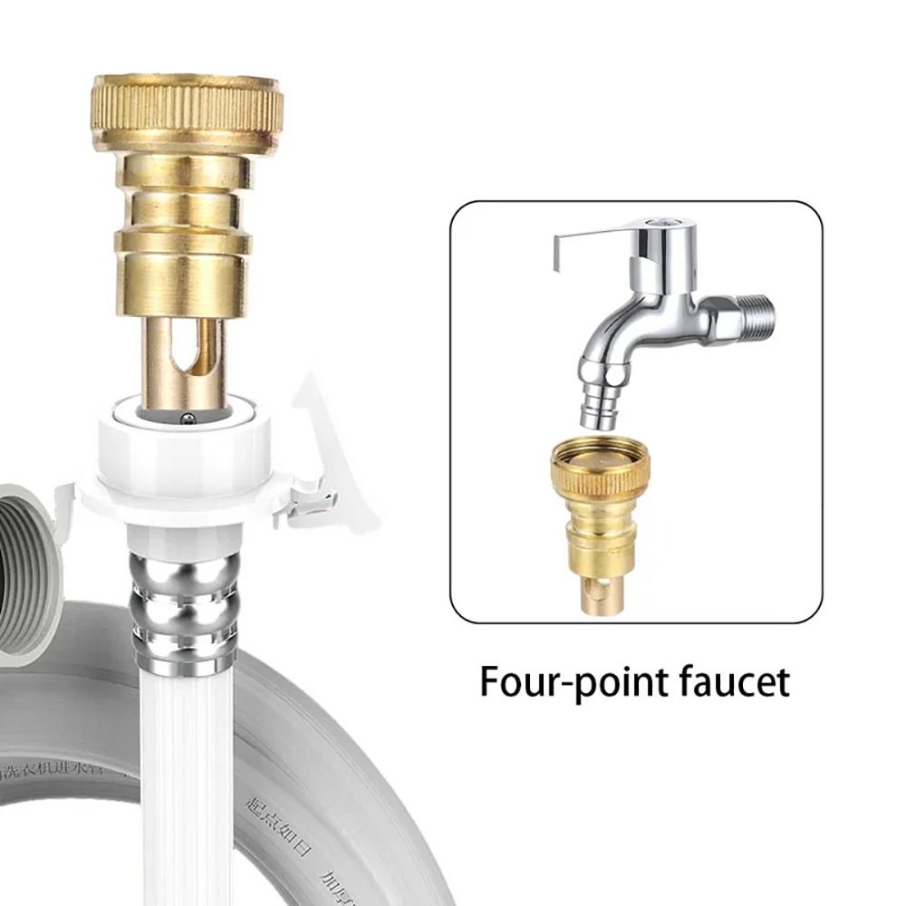 1Pcs Water Tube Connector Water Stop Valve Anti Falling Copper Inner Core Faucet Nozzle 1/2 Inch Stopcock Stop Joint