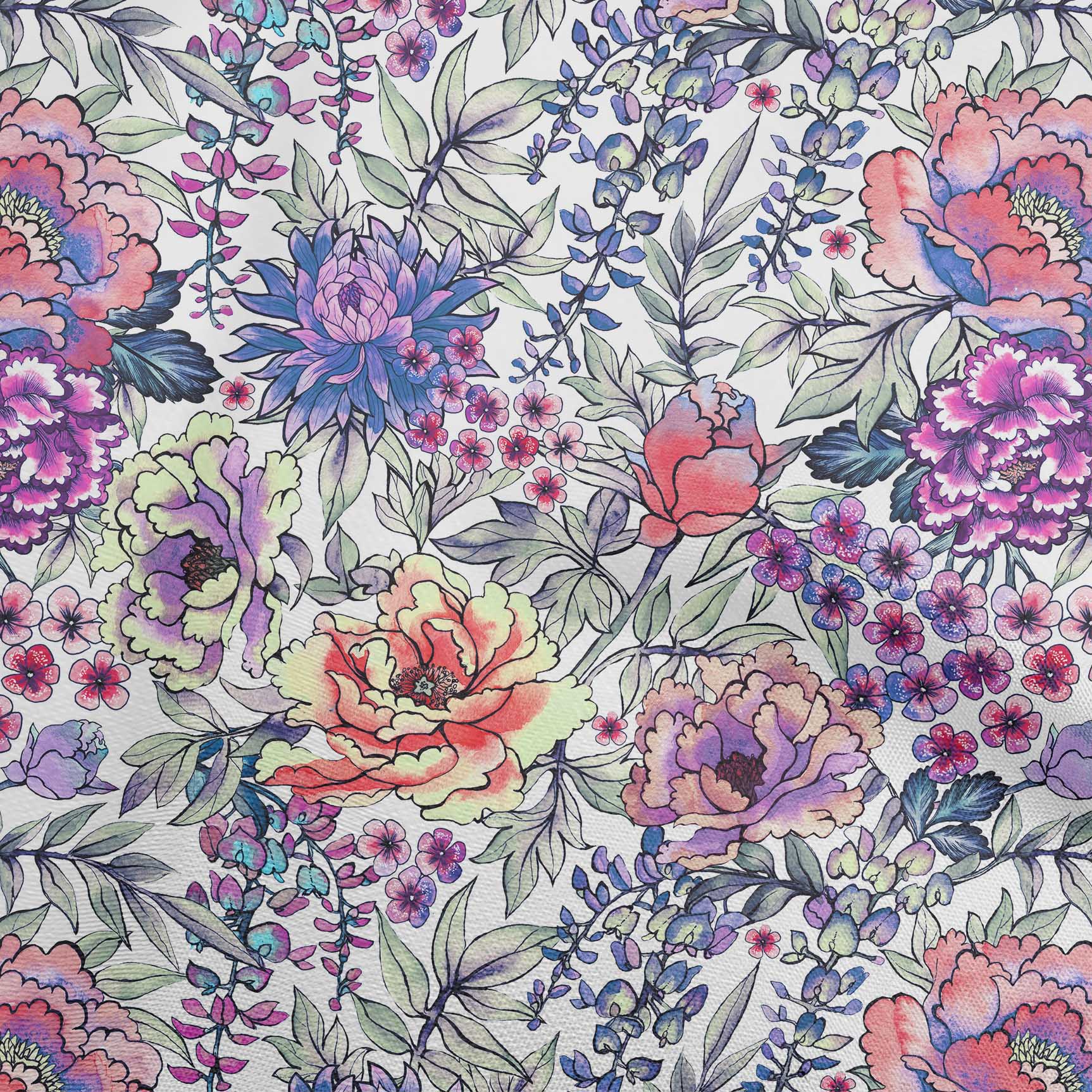 

OneOone Cotton Flex Fuschia Pink Fabric Florals Quilting Materials Print Швейна тканина у дворі 40 дюймів 42 Inch Wide - Viscose Chiffon чирок синього кольору