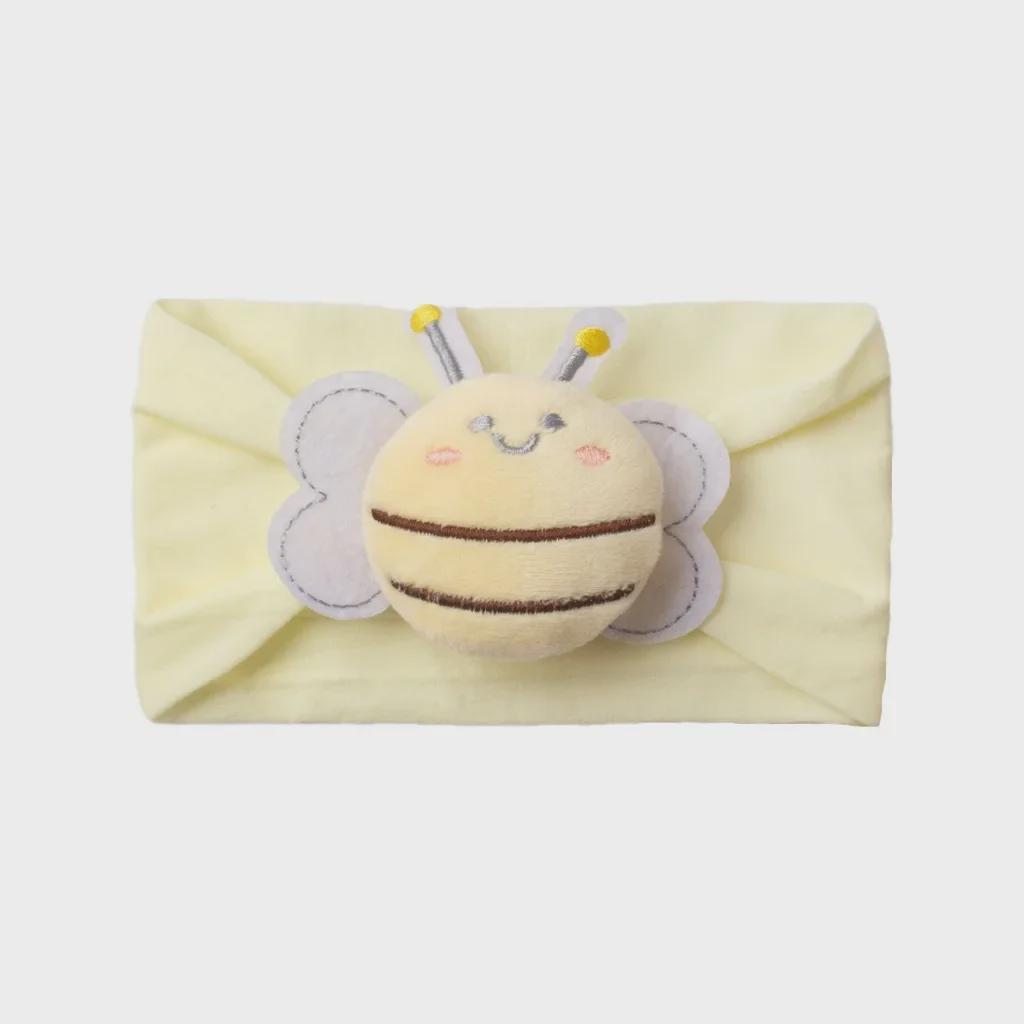 New Baby Nylon Headband: Solid Color Bee Design for Cute Girls