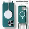 For iPhone 16 Pro Max Magnetic Case Compatible with MagSafe Soft TPU Phone Cover with Lanyard