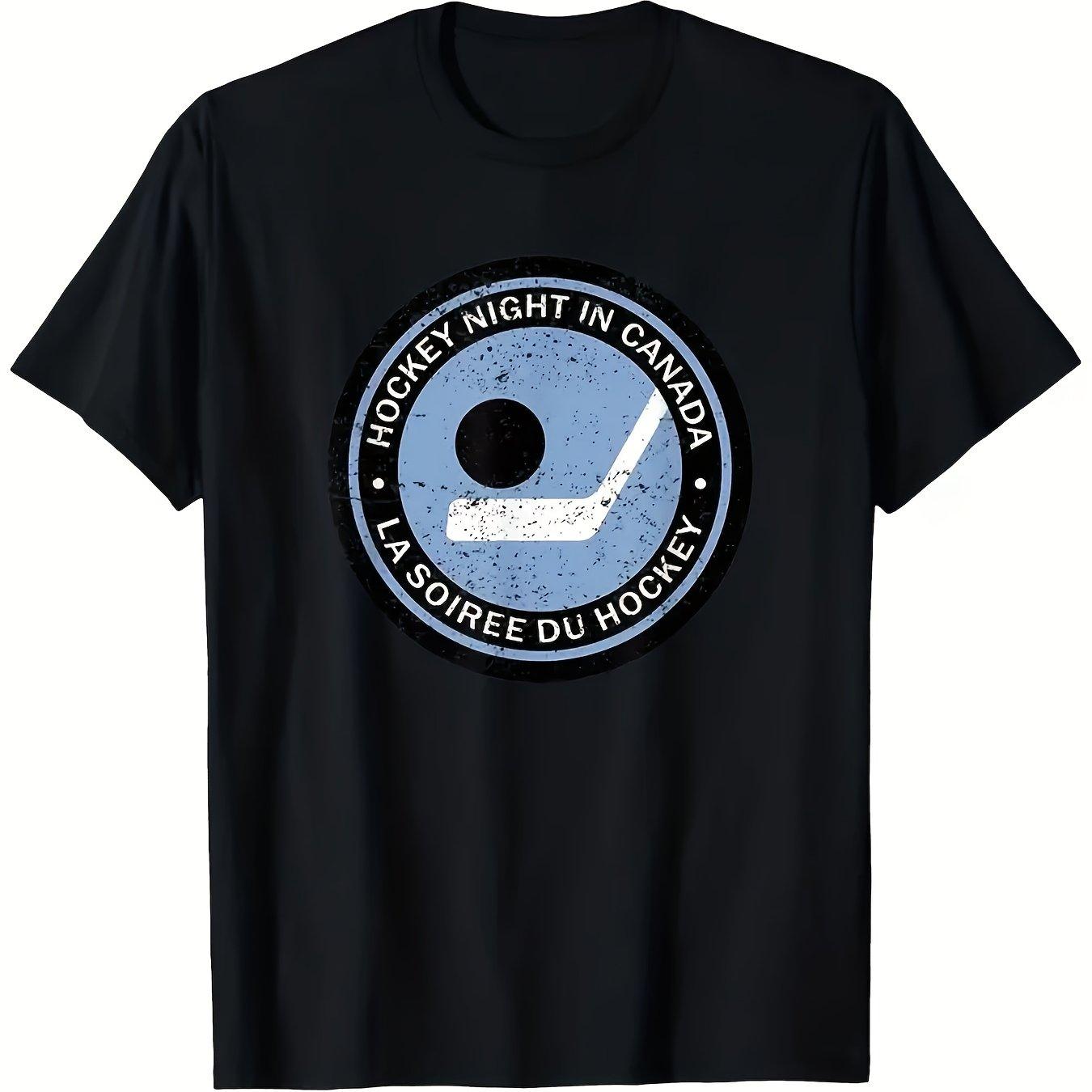 

Canada Retro Hockey Night Graphic TShirt for Men Women Vintage Hockey Player Design Black Unisex Crewneck Tee 3XL