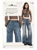 Women's American Retro Micro Flare Jeans - Fall 2025, Lightning Crack Design, Loose Fit, Wide Leg, Slimming Style.