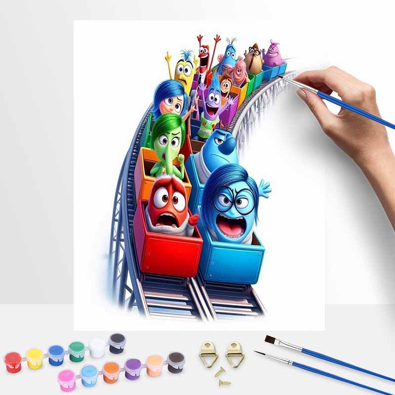 Disney Inside Out Roller Coaster DIY Painting Kit Classic Style Home Decor Craft Gift Idea Perfect Wall Art Room Decoration Painting