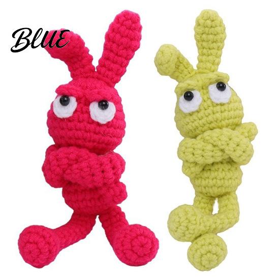 Anniversary Gift for Her Hand-Crocheted Proud Bunny Keychain Cute Handmade Crochet Rabbit Charm Pendant Soft Wool Plush Pendant Multi‑use