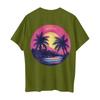 Women's Round Neck Fashionable Loose Hawaiian Print Short Sleeves