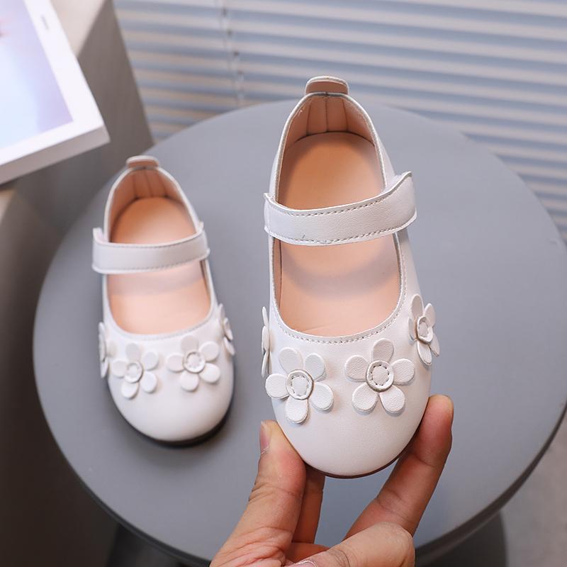 

Girl s Mary Janes Flower Three Colors Light Stylish New Kids Princess Shoes Shallow All-match Daily Chic Children Flat Shoe21-30 21