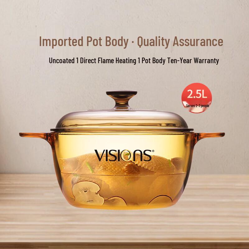 Corning Visions 2.5L Clear Glass Cookware Pot