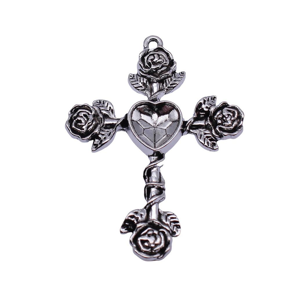 Hollow Cross Charms Multi Color Alloy Pendants For Gothic Christian Jewelry Accessories
