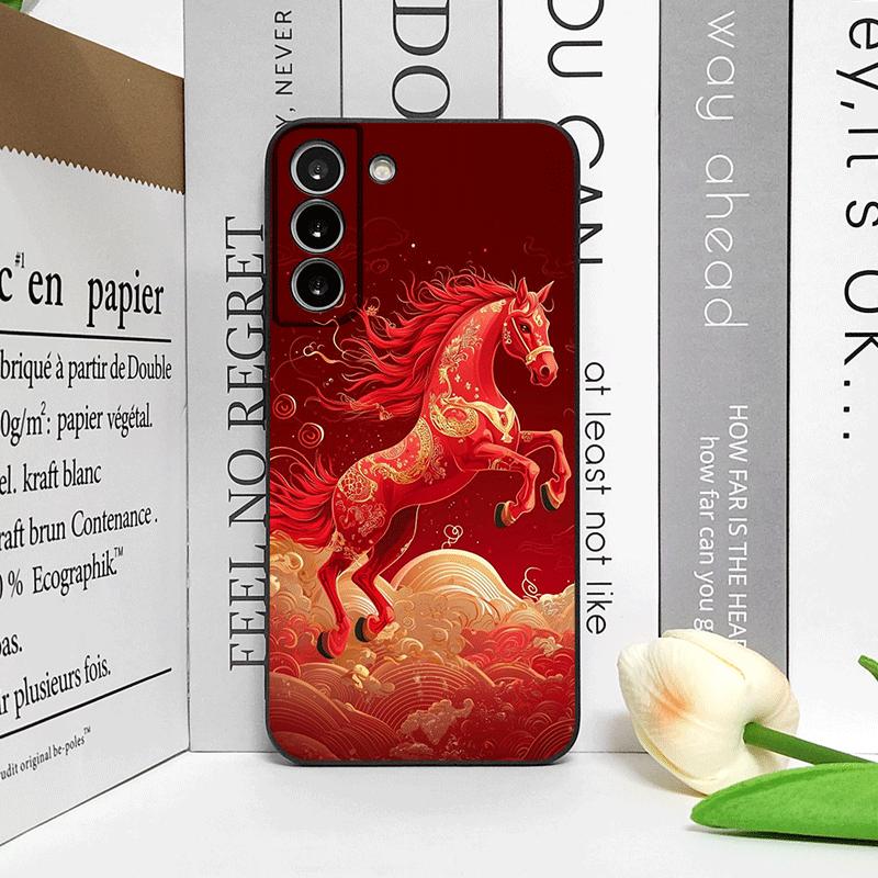 Fashion Chinese-Style Red Horse Print Phone Case for Honor Huawei 200 Lite 100 400 PRO 80 90 Magic 7 6 Lite 5 Pro 5G Soft Cover