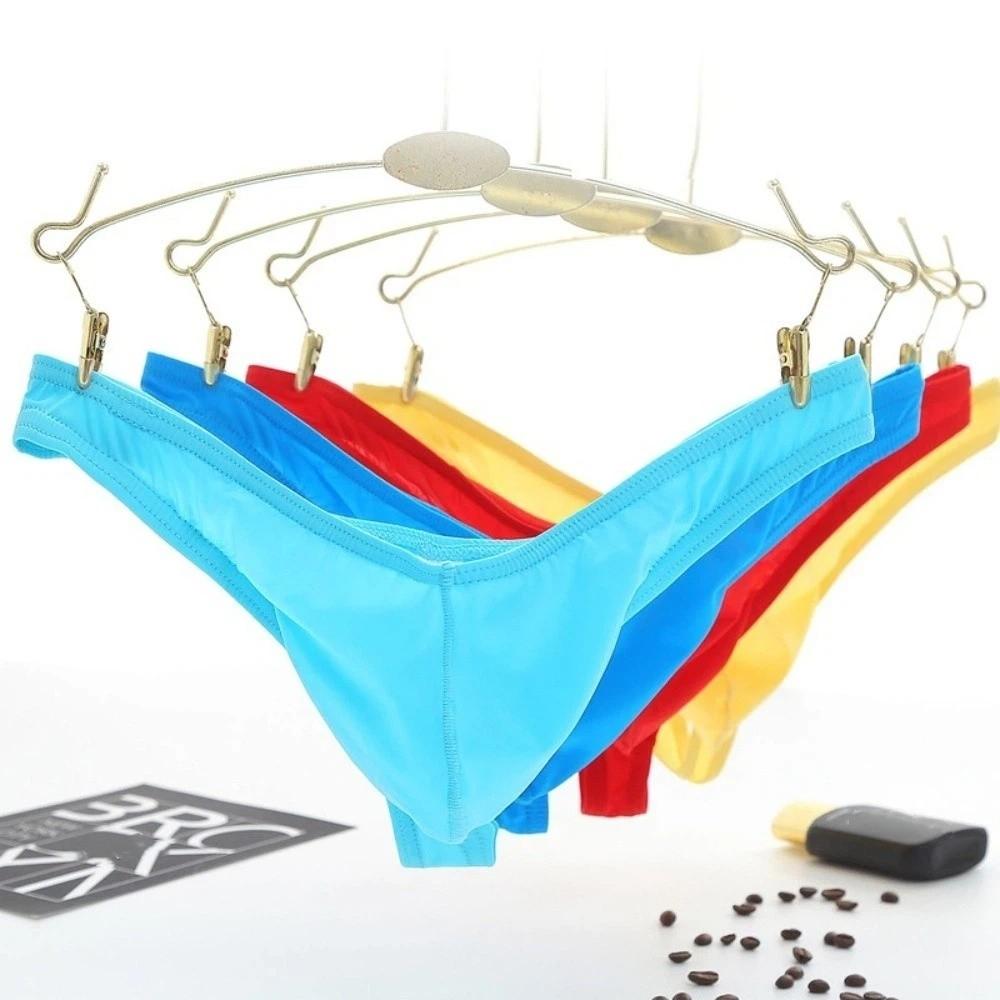 Transparent Ice Silk Thongs Large Size Mesh Underpants Breathable Men's Underwear Men