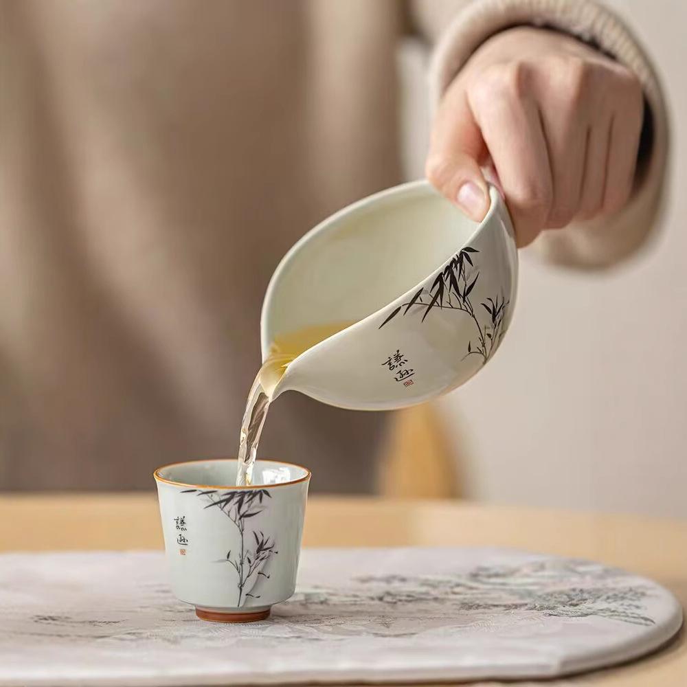 Inkoust z rostlinného popela Bambusový spravedlivý šálek Jednoduchý keramický Domácí Dávkovač čaje Pánský šálek Jednotný šálek Čajové moře Čajová souprava Čajový obřad Náhradní díly