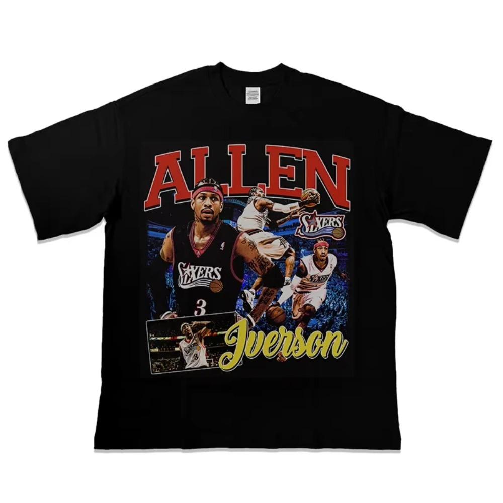 

Футболка NBA Star Ray Allen Iverson American с заниженной линией плеч, хлопковая баскетбольная футболка с коротким рукавом XXXXL