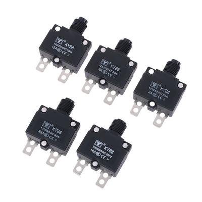 1Pc Overload Switch Overload Protector KYB8 125/250VAC 3A 8A 12A 16A 20A Circuit Breaker Overload Protector  Button Switch
