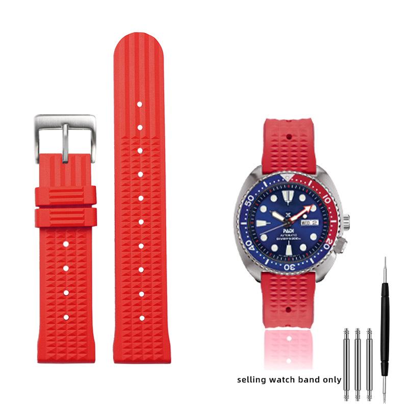 20mm 22mm Rubber Watchband For Seiko IWC Citizen Waffle Strap Bracelets Fashion Universal Mens Diver Silicone Sports Watch Band