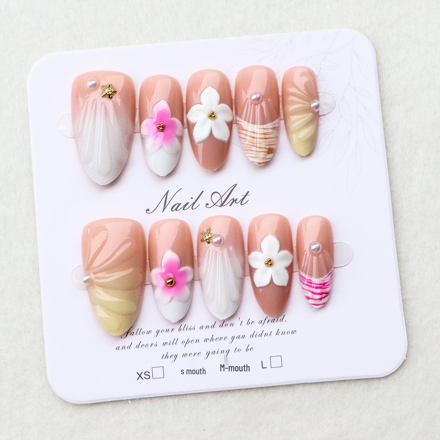 3D Resin Gradient Nail Art Stickers: Embossed, Carved Designs for Removable Wearable False Nails
