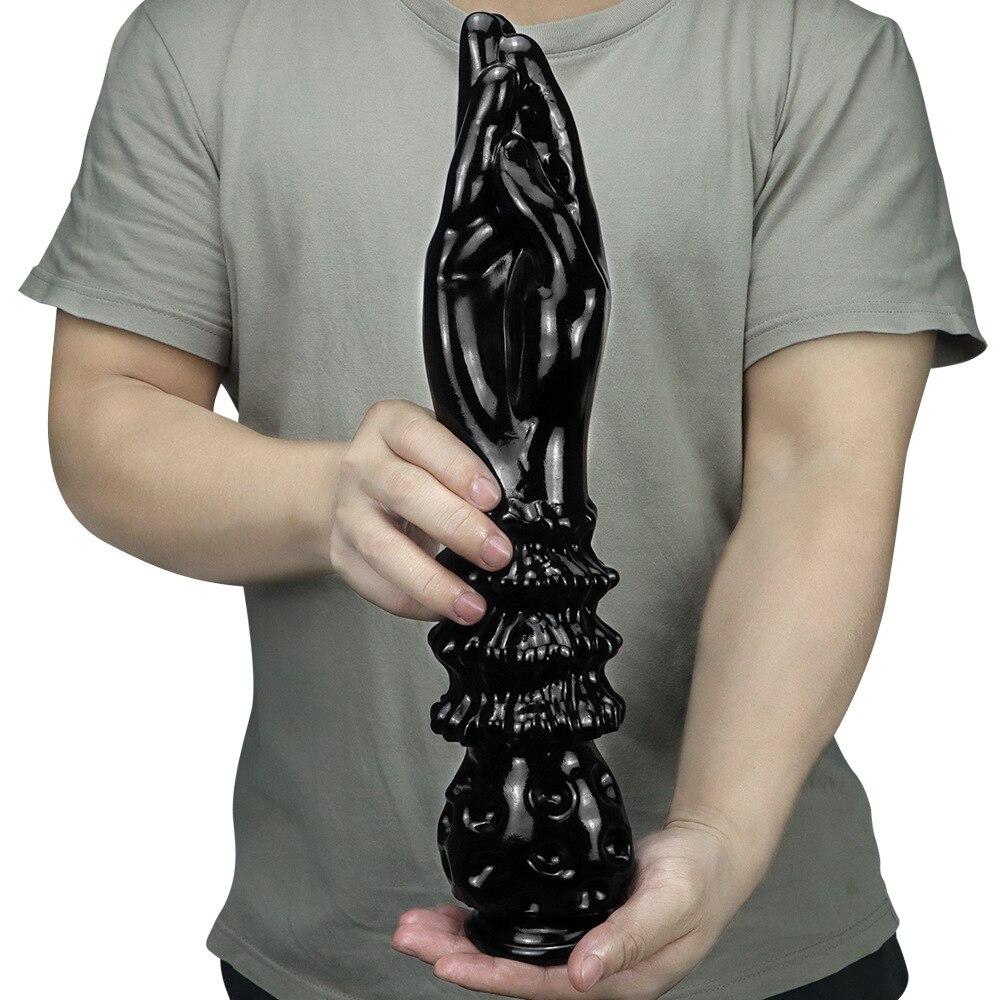 37CM BDSM Fisting Velká Černá Dospělá Sexuální Hračka XXL Dildo pro Anál Velká Péro Simulace Ruka Strapon Otrok Měkké Dildo