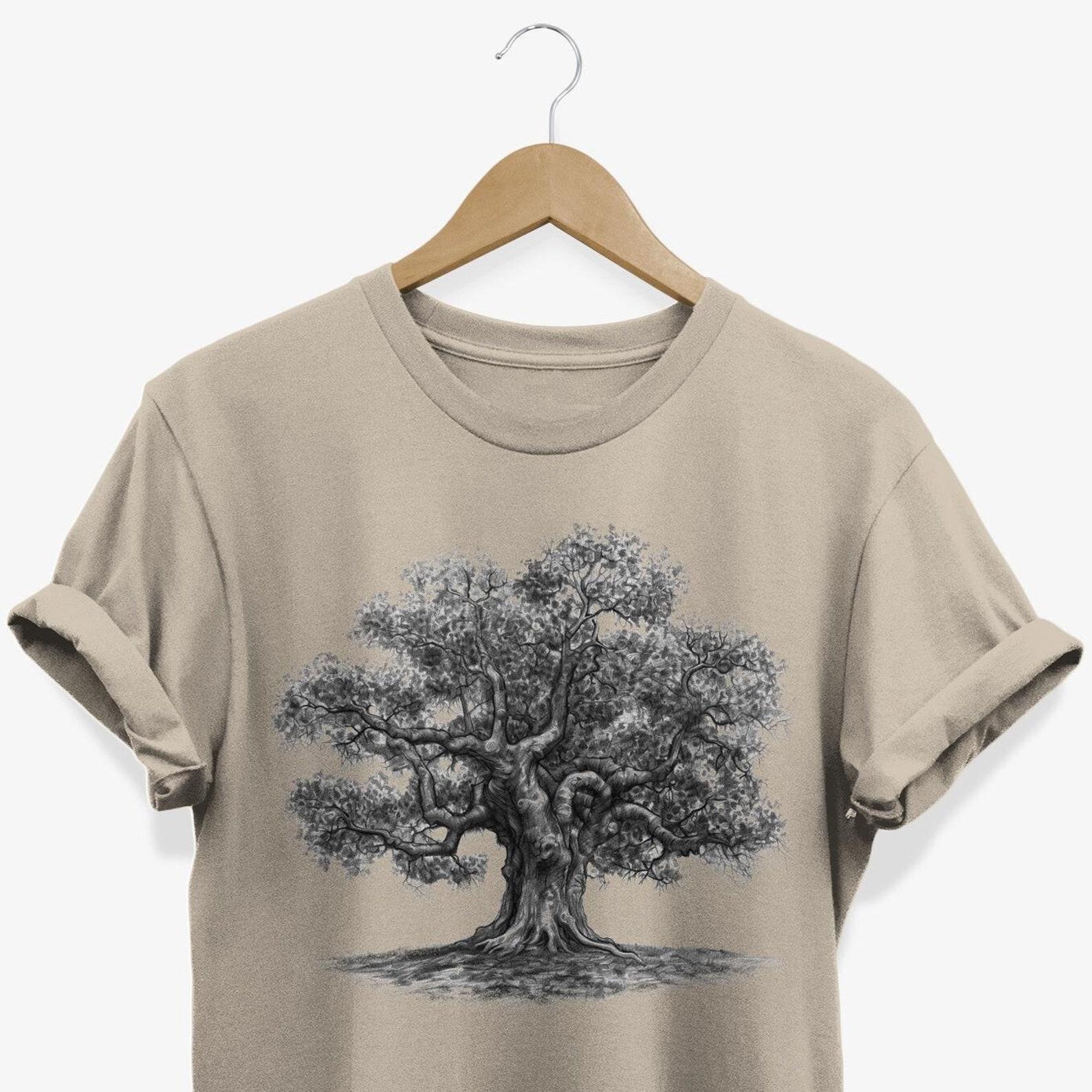 Ancient Oak Tree T-shirt | Mythical Intricate Tree Graphic Tee 3XL