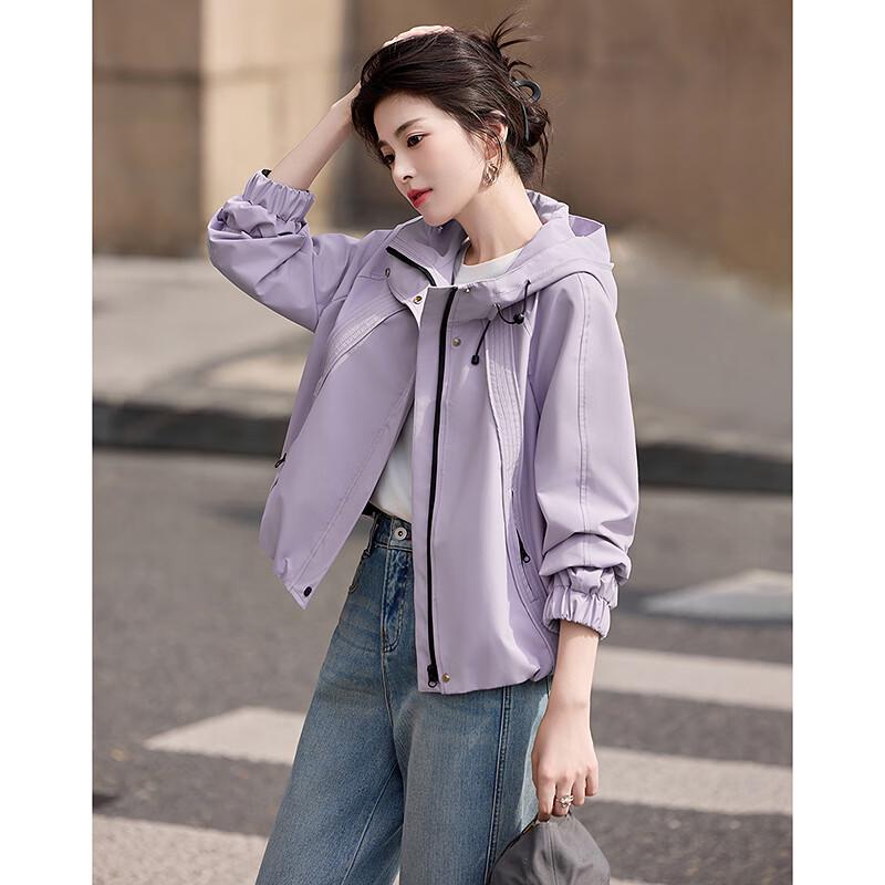 Women's Simple Elegant Long-Sleeve Hooded Short Jacket