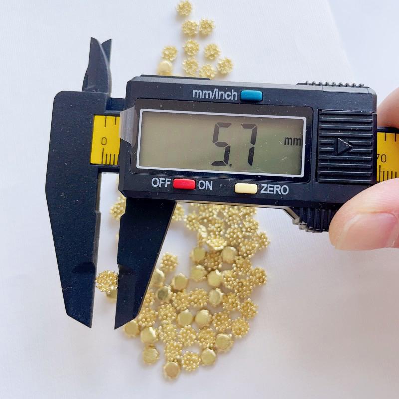 Bulk 10Pcs 7Mm Gold Flower Stamen Alloy Flatback Embellish Diy Earring Parts Findings Jewelry Accessory