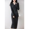 Autumn-Winter Pure Wool Trumpet Sleeve Mid-Length Sweater Dress