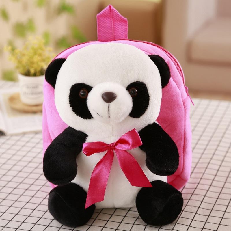 Cartoon Panda Bag Plush Toy Panda Doll Children'S Schoolbag Bear Backpack Ragdoll Birthday Gift
