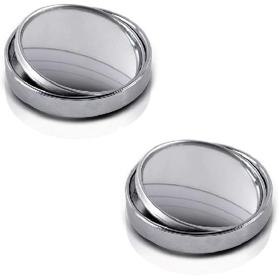 1 Pair Wide Angle Convex Car Auto Blind Spot Round Stick-On Side View Rearview Mirror