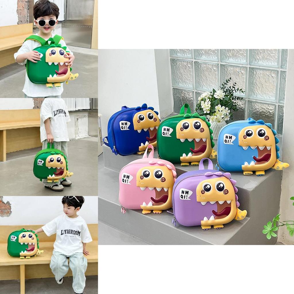 Haonna Super Cute New Children's Dinosaur Eggshell Backpack Lightweight Expandable Kindergarten Bookbag