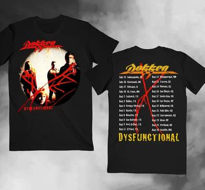 T-shirt vintage del tour Dysfunctional dei Dokken del 1995, taglia S-4XL